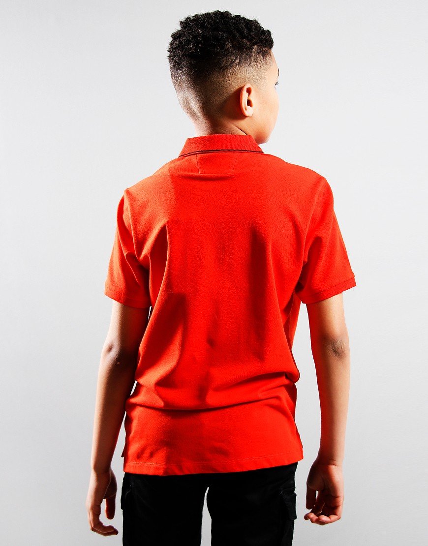C.P. Company Kids Pique Polo Shirt Fiery Red