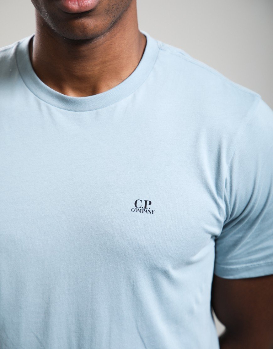 C.P. Company 30/1 Jersey Short Sleeve Goggle T-Shirt Silver Blue