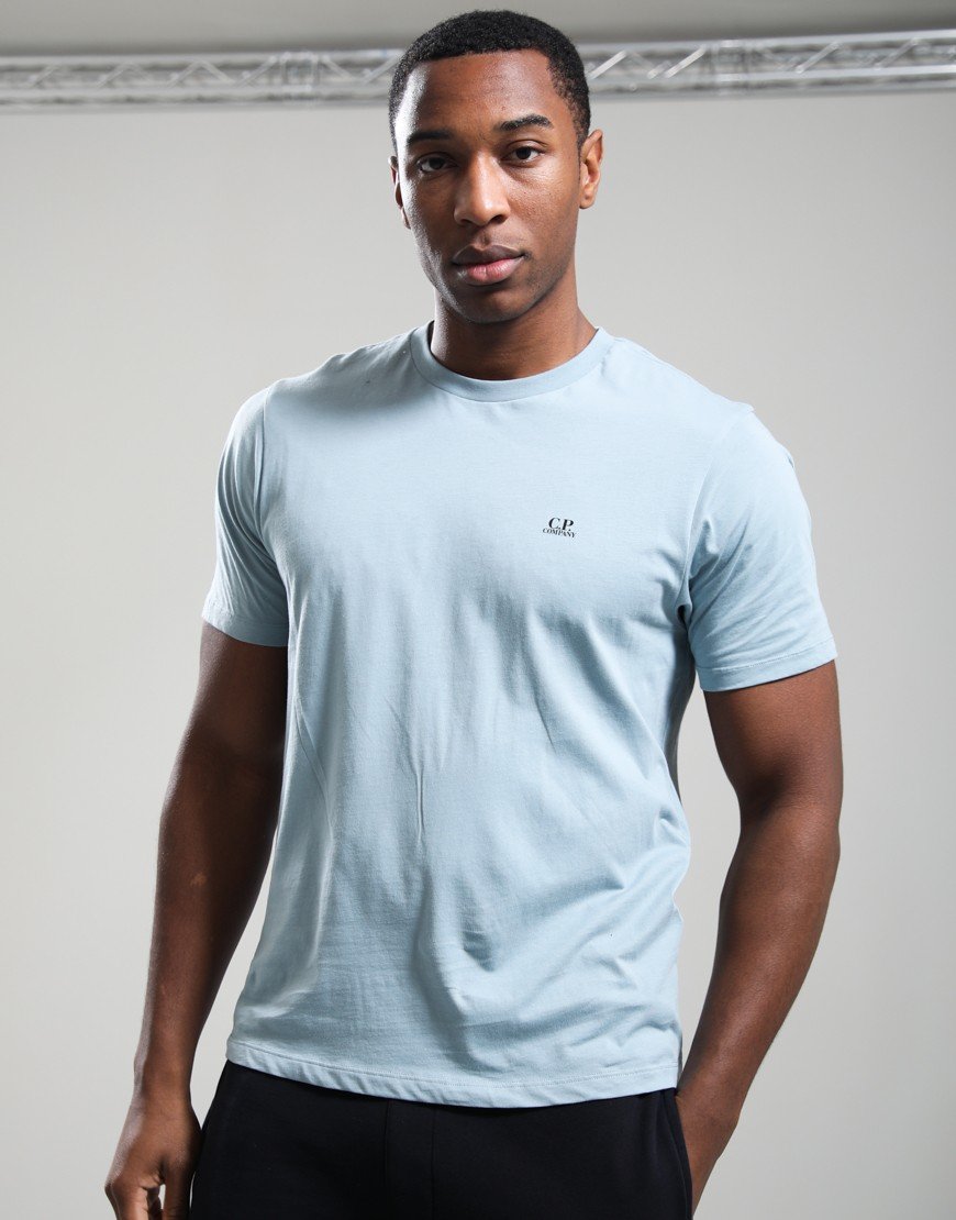 C.P. Company 30/1 Jersey Short Sleeve Goggle T-Shirt Silver Blue