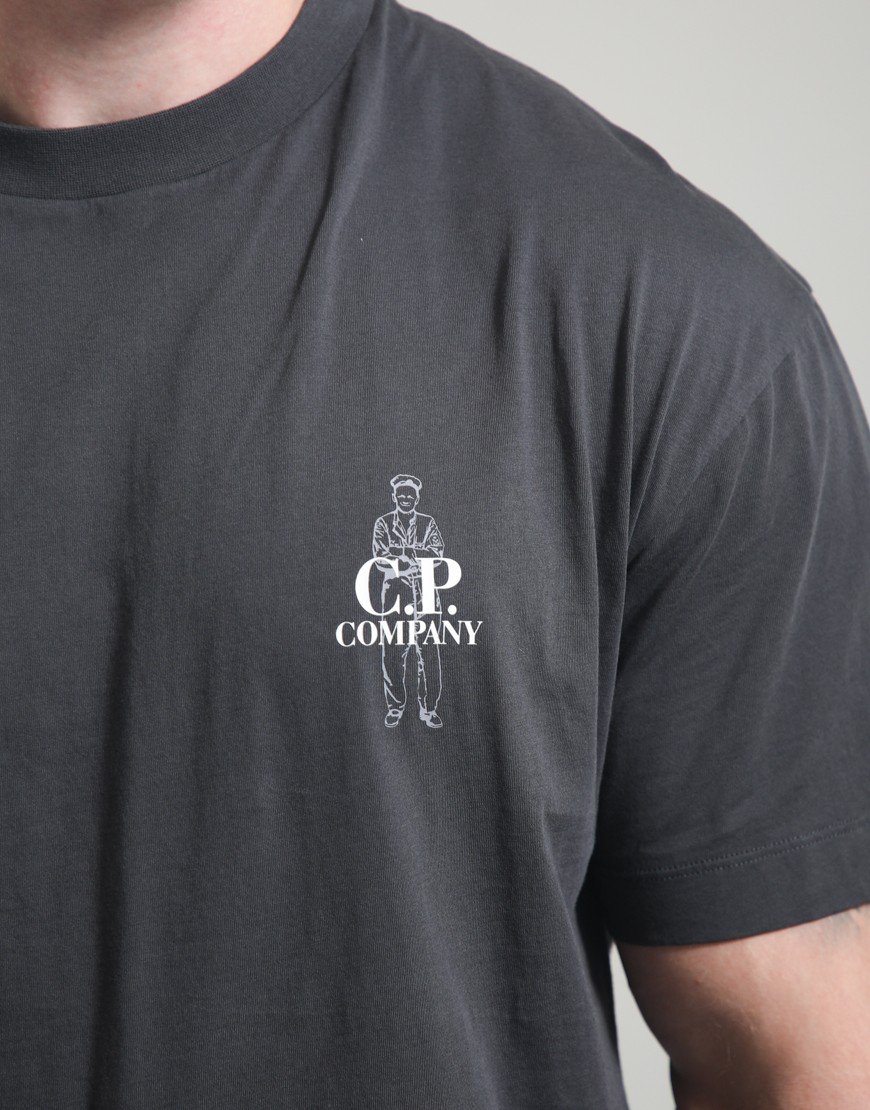 C.P. Company 30/1 Jersey Comfort Logo T-Shirt Raven