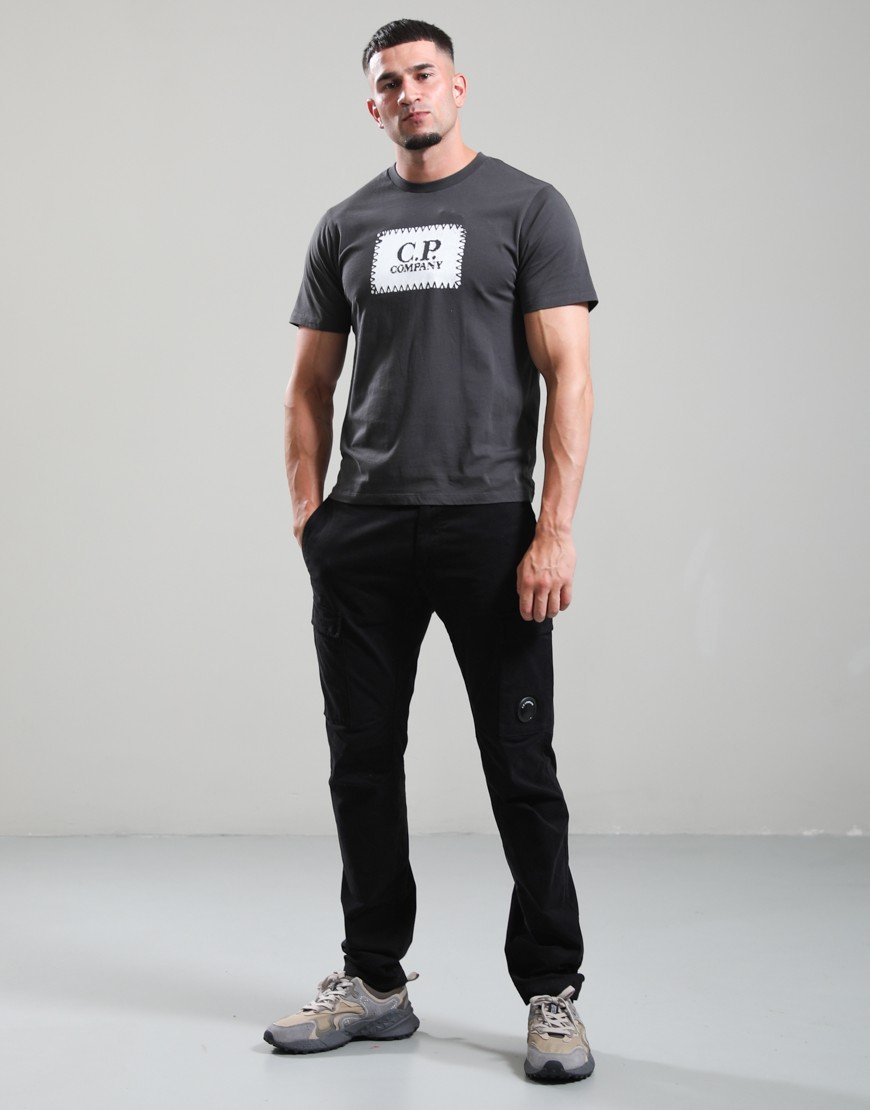 C.P. Company 30/1 Jersey Logo Label T-Shirt Raven