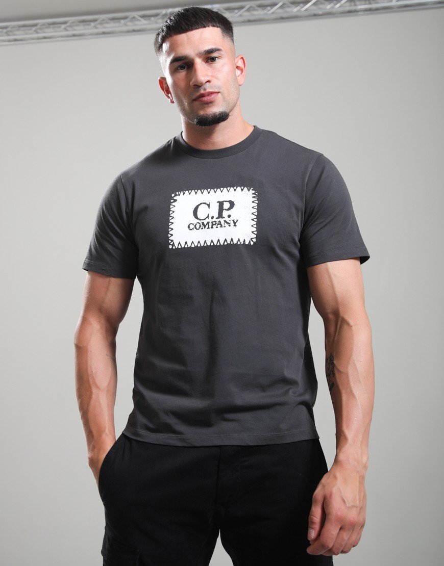 C.P. Company 30/1 Jersey Logo Label T-Shirt Raven