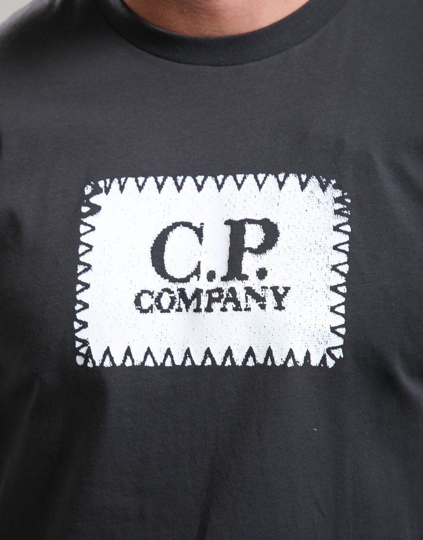 C.P. Company 30/1 Jersey Logo Label T-Shirt Raven