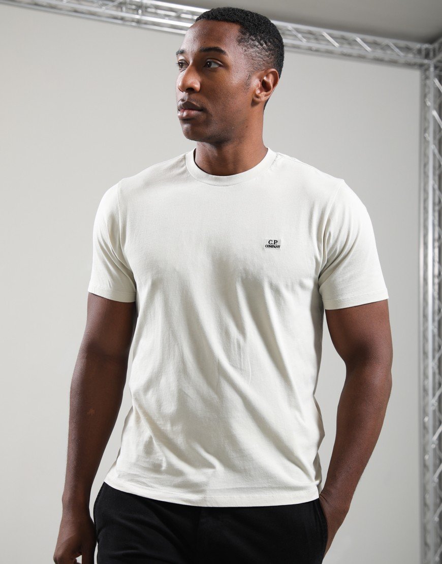 C.P. Company 30/1 Jersey Logo Patch T-Shirt Silver Birch