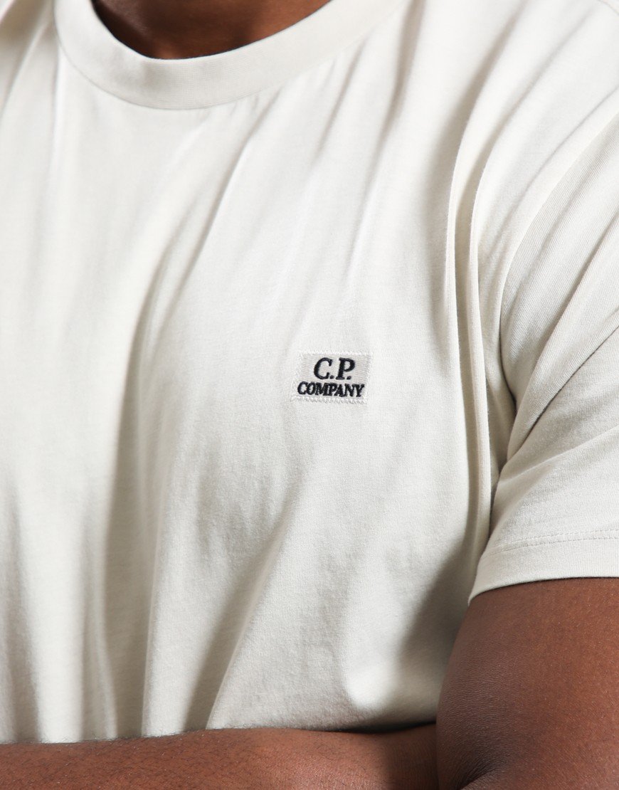 C.P. Company 30/1 Jersey Logo Patch T-Shirt Silver Birch