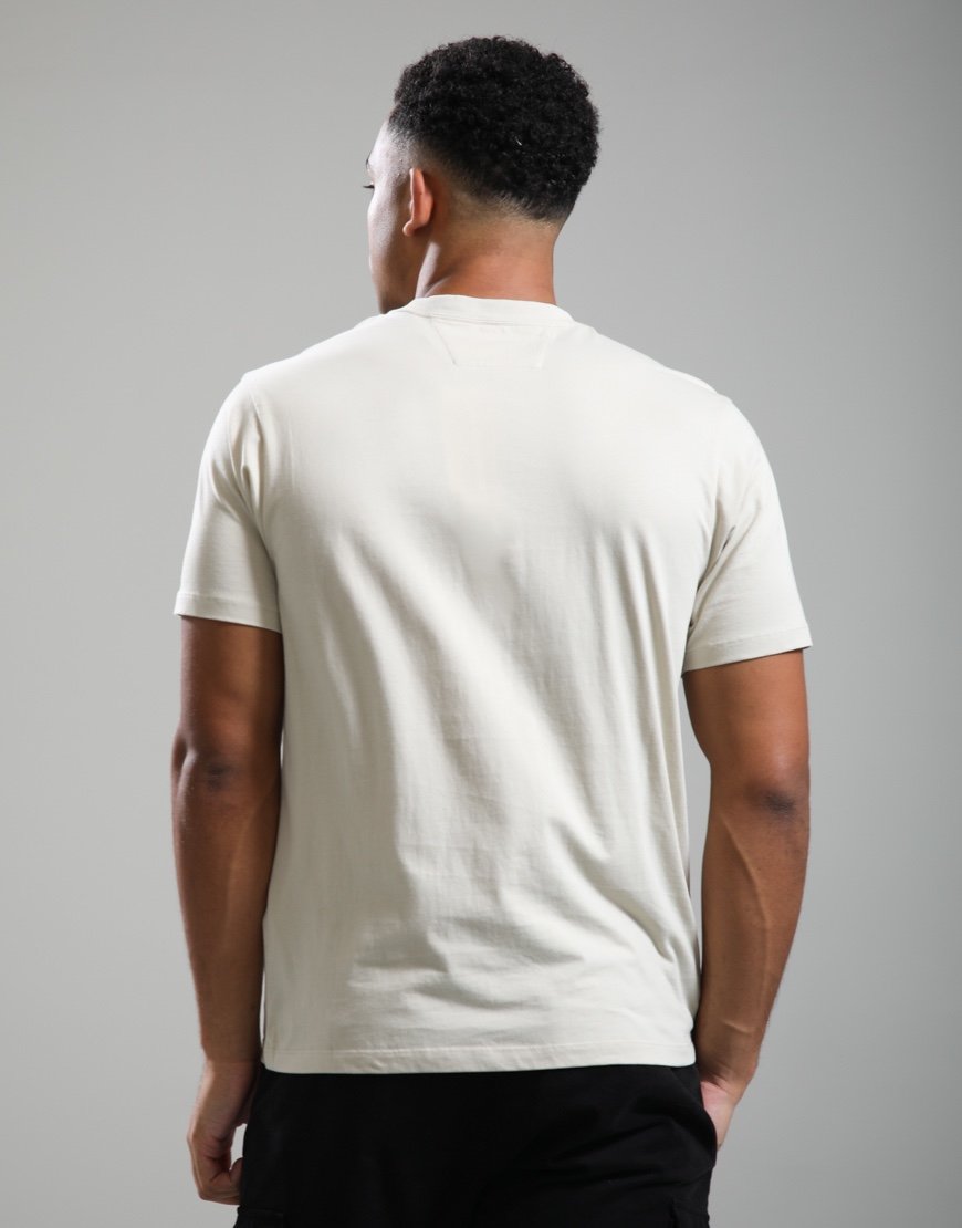 C.P. Company 30/1 Jersey Short Sleeve Vertical Logo T-Shirt Silver Birch
