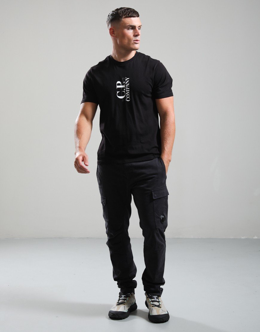 C.P. Company 30/1 Jersey Vertical Logo T-Shirt Black