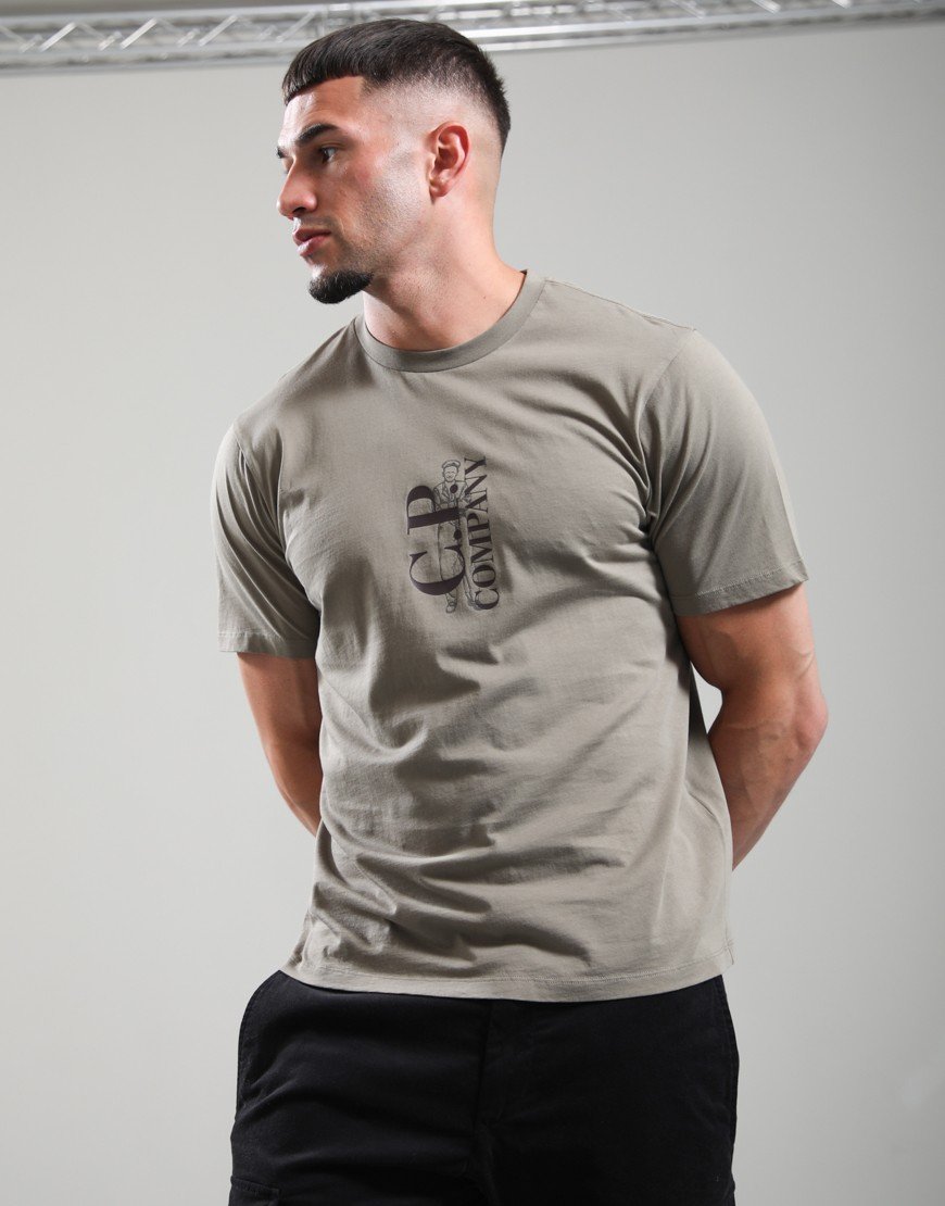 C.P. Company 30/1 Jersey Vertical Logo T-Shirt Fallen Rock