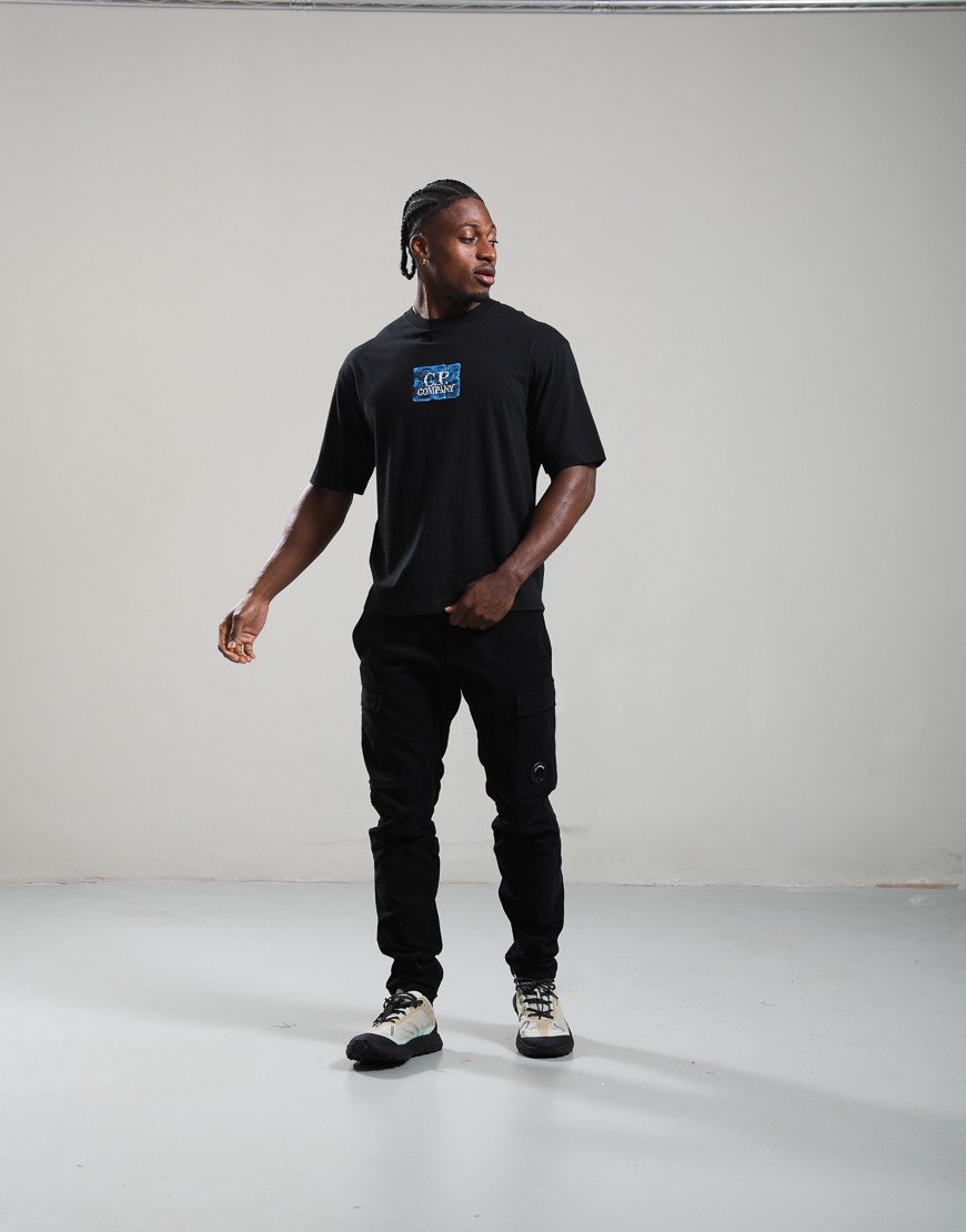 C.P. Company 30/1 Jersey Short Sleeve Chest-Back Logo T-Shirt Black