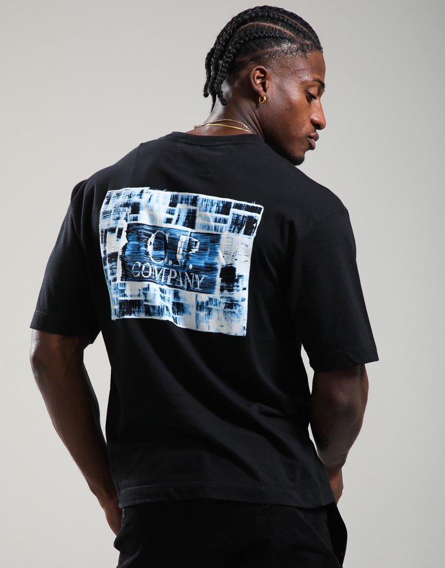 C.P. Company 30/1 Jersey Short Sleeve Chest-Back Logo T-Shirt Black