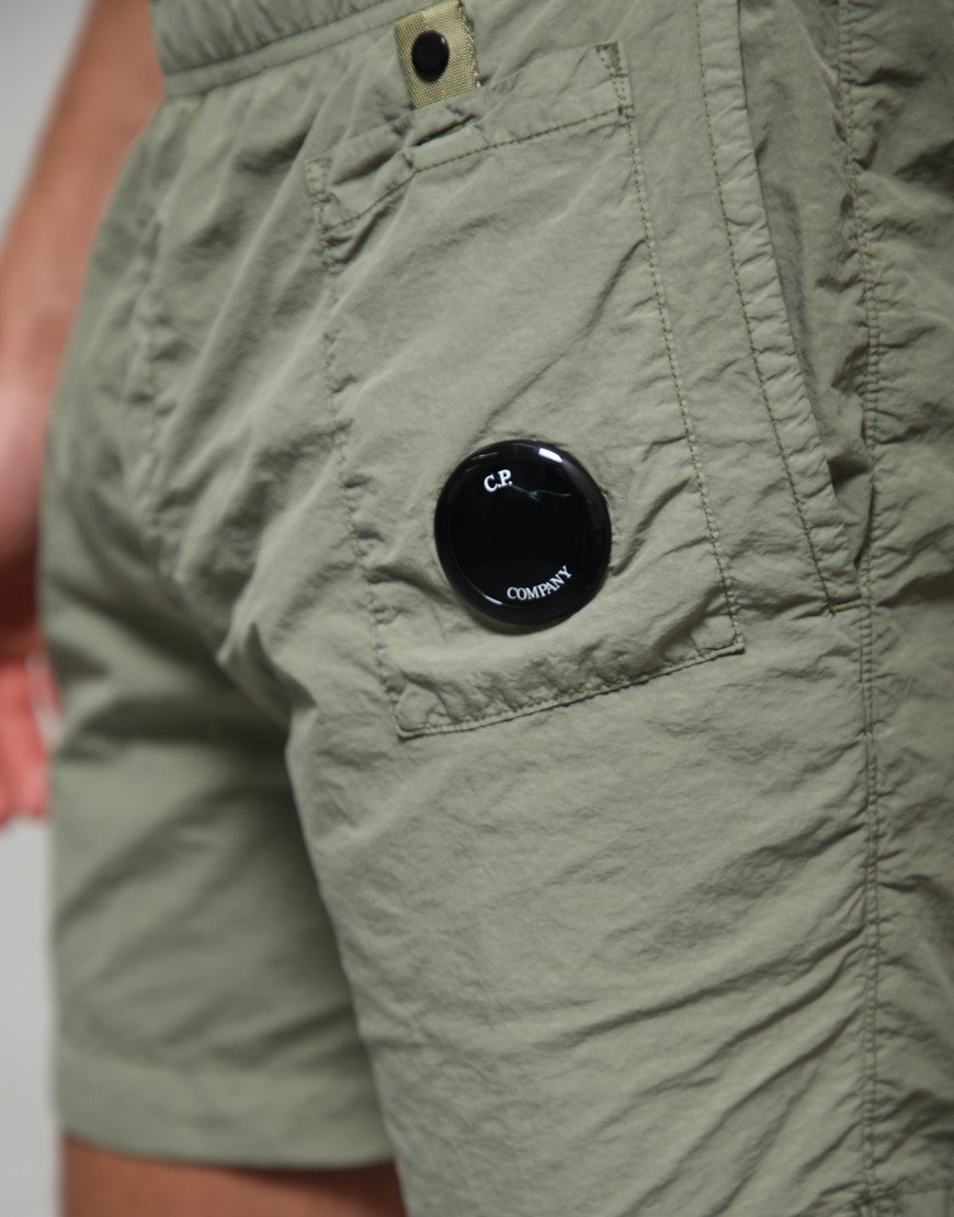 C.P. Company Flatt Nylon Lens Swim Shorts Moss Gray