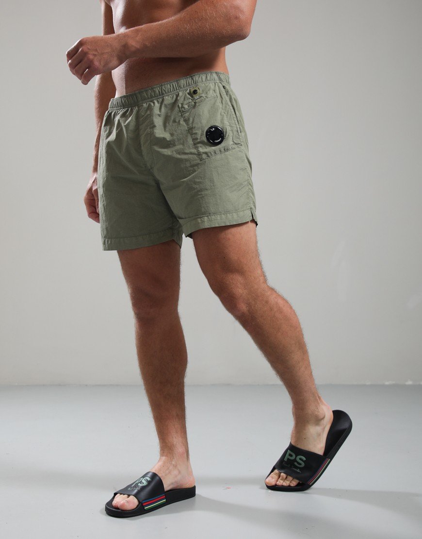 C.P. Company Flatt Nylon Lens Swim Shorts Moss Gray
