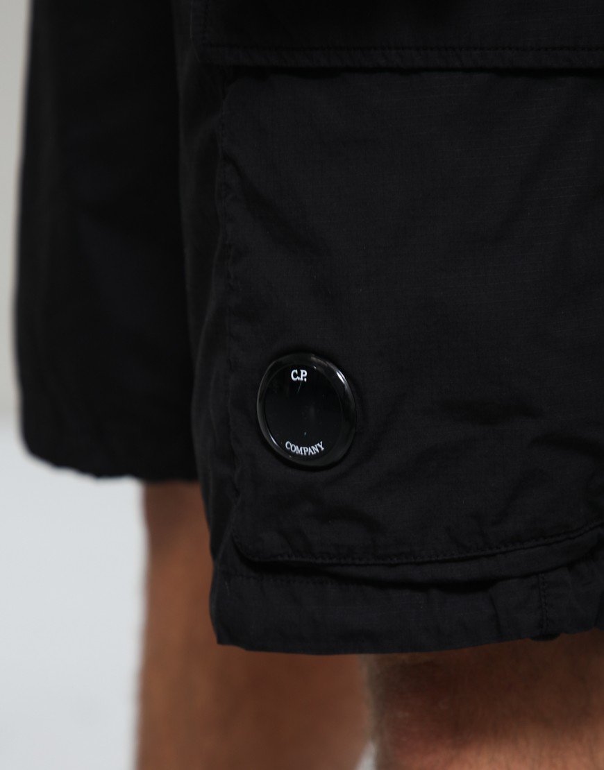 C.P. Company Bermuda Cargo Shorts Cotton Ripstop Black