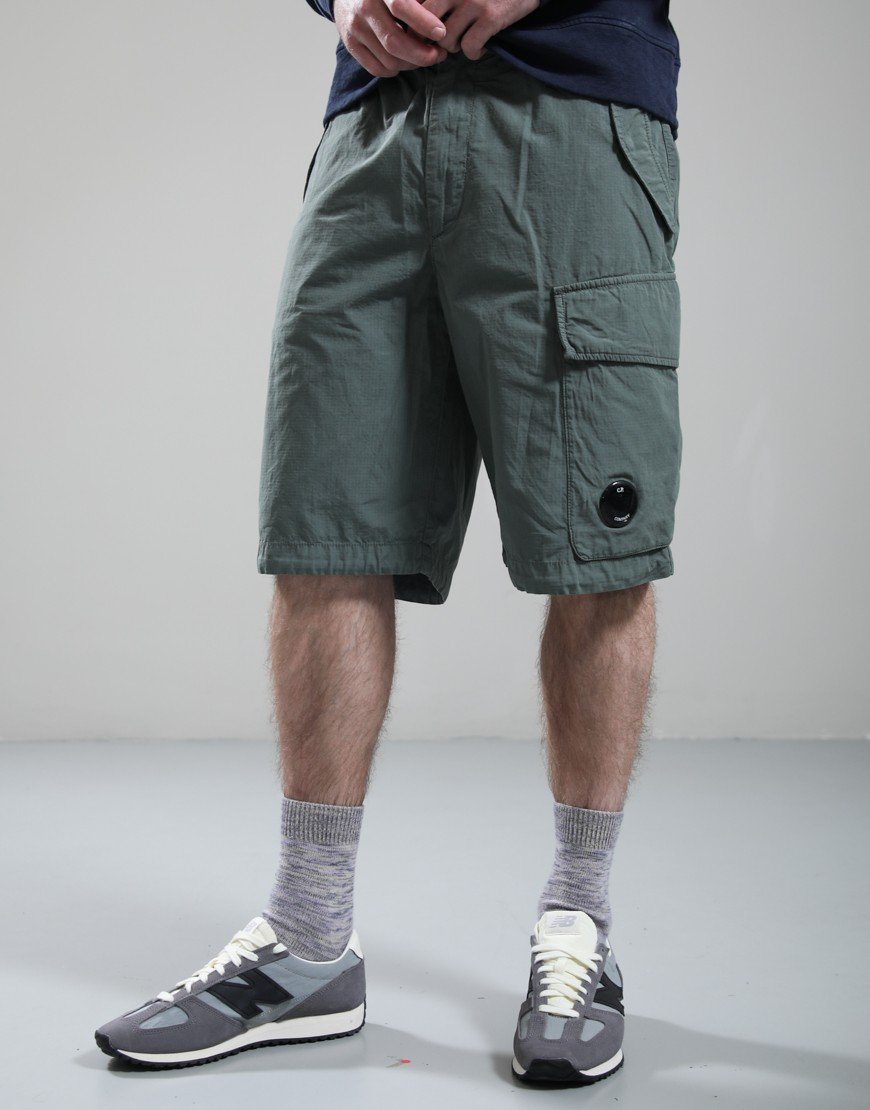 C.P. Company Bermuda Cargo Shorts Cotton Ripstop Laurel Wreath