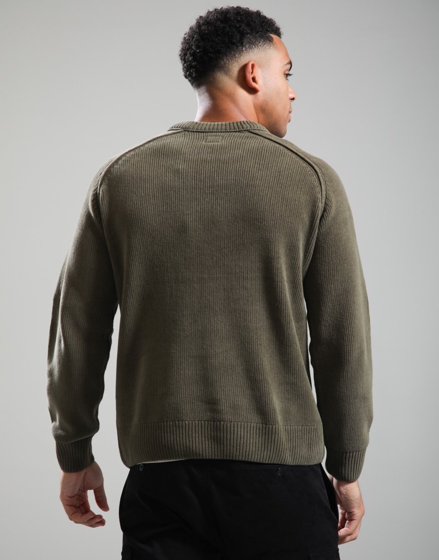 C.P. Company Chenille Cotton Crewneck Lens Sweater Ivy Green