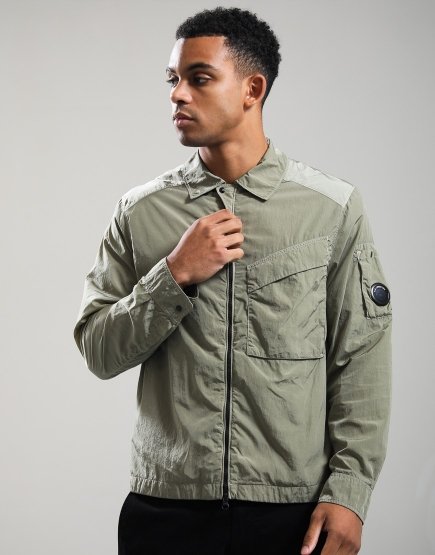 C.P. Company Chrome-R Zipped Overshirt Fallen Rock