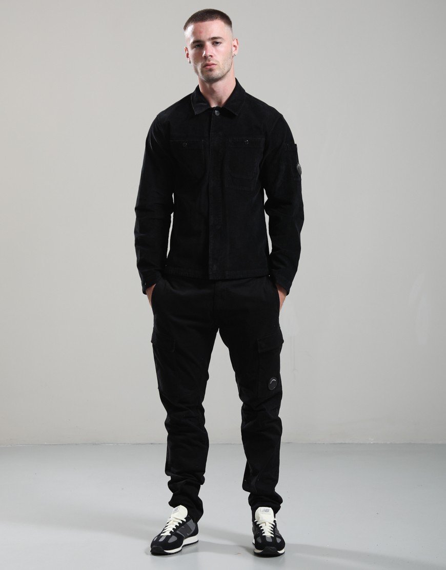 C.P. Company Corduroy Button Lens Overshirt Black