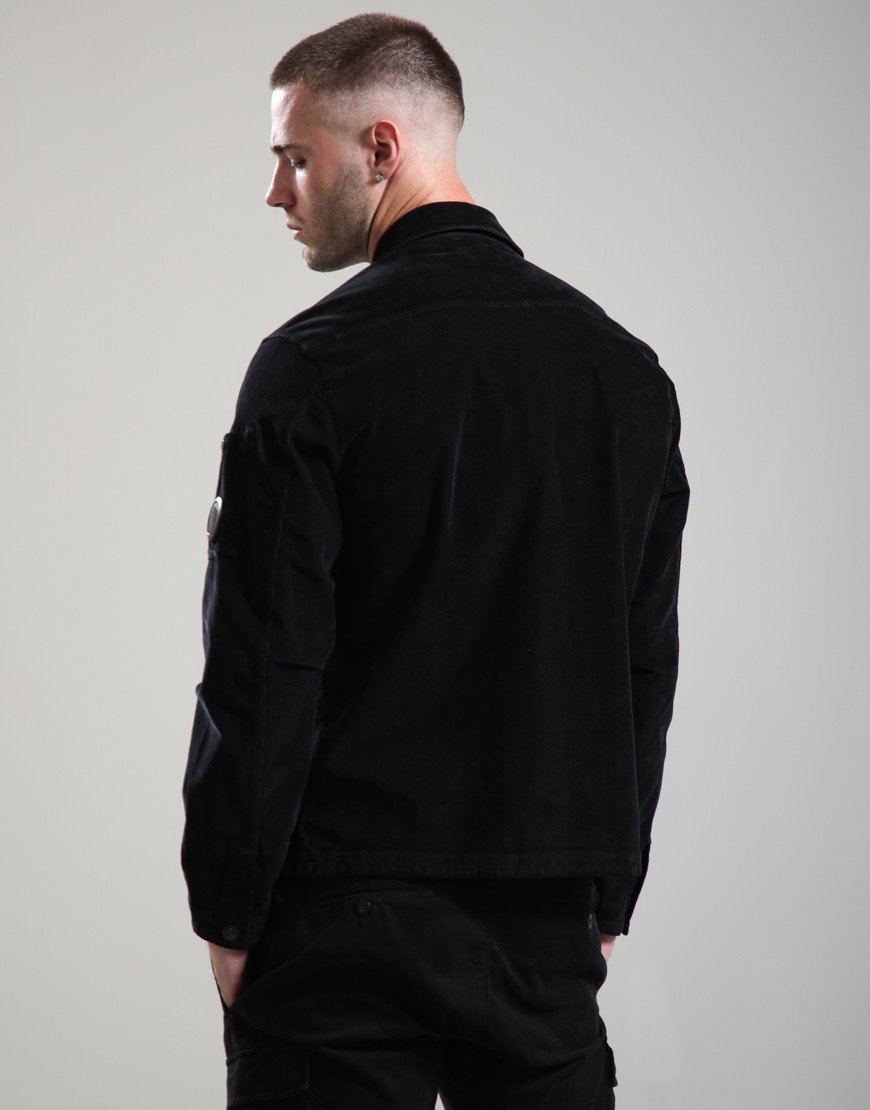 C.P. Company Corduroy Button Lens Overshirt Black