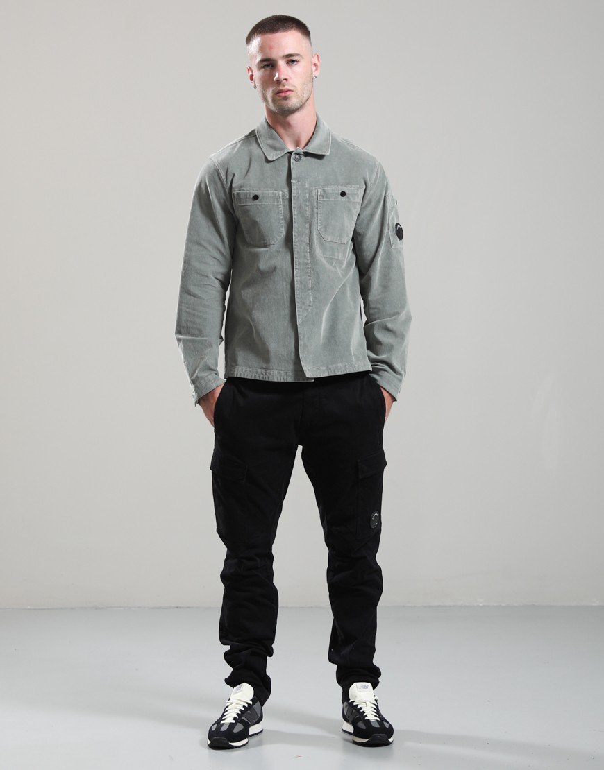 C.P. Company Corduroy Button Lens Overshirt Castor Grey