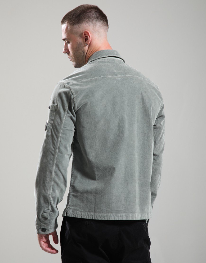 C.P. Company Corduroy Button Lens Overshirt Castor Grey