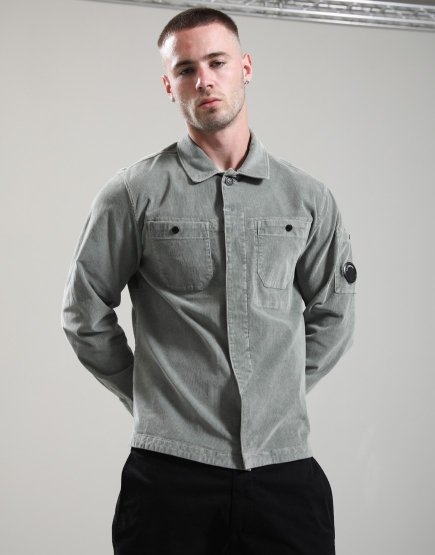 C.P. Company Corduroy Button Lens Overshirt Castor Grey