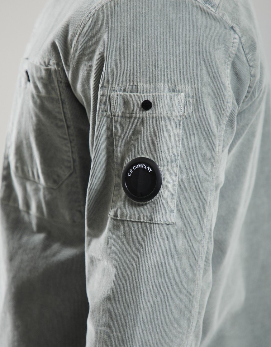 C.P. Company Corduroy Button Lens Overshirt Castor Grey