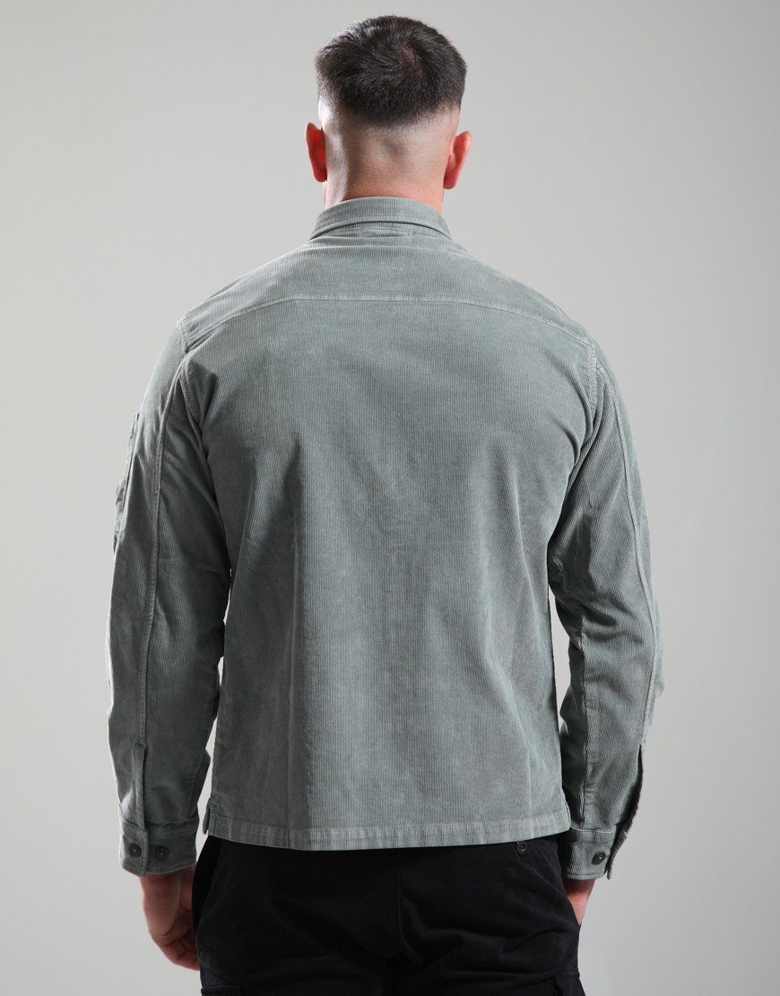 C.P. Company Corduroy Long Sleeve Button Lens Shirt Castor Gray