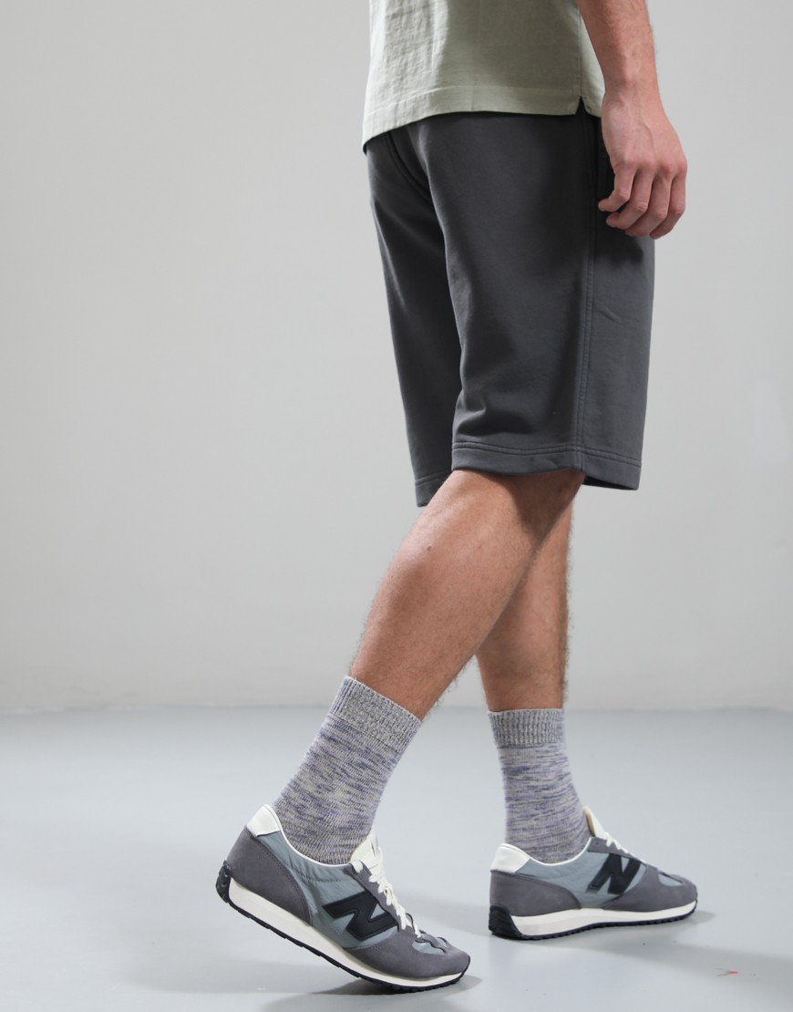 C.P. Company Cotton Diagonal Fleece Cargo Sweat Shorts Gunmetal