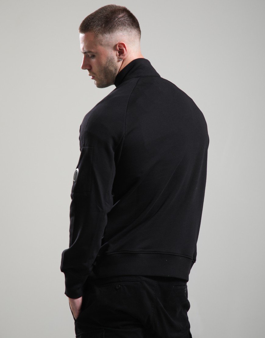 C.P. Company Diagonal Raised Fleece Half Zip Lens Sweatshirt Black