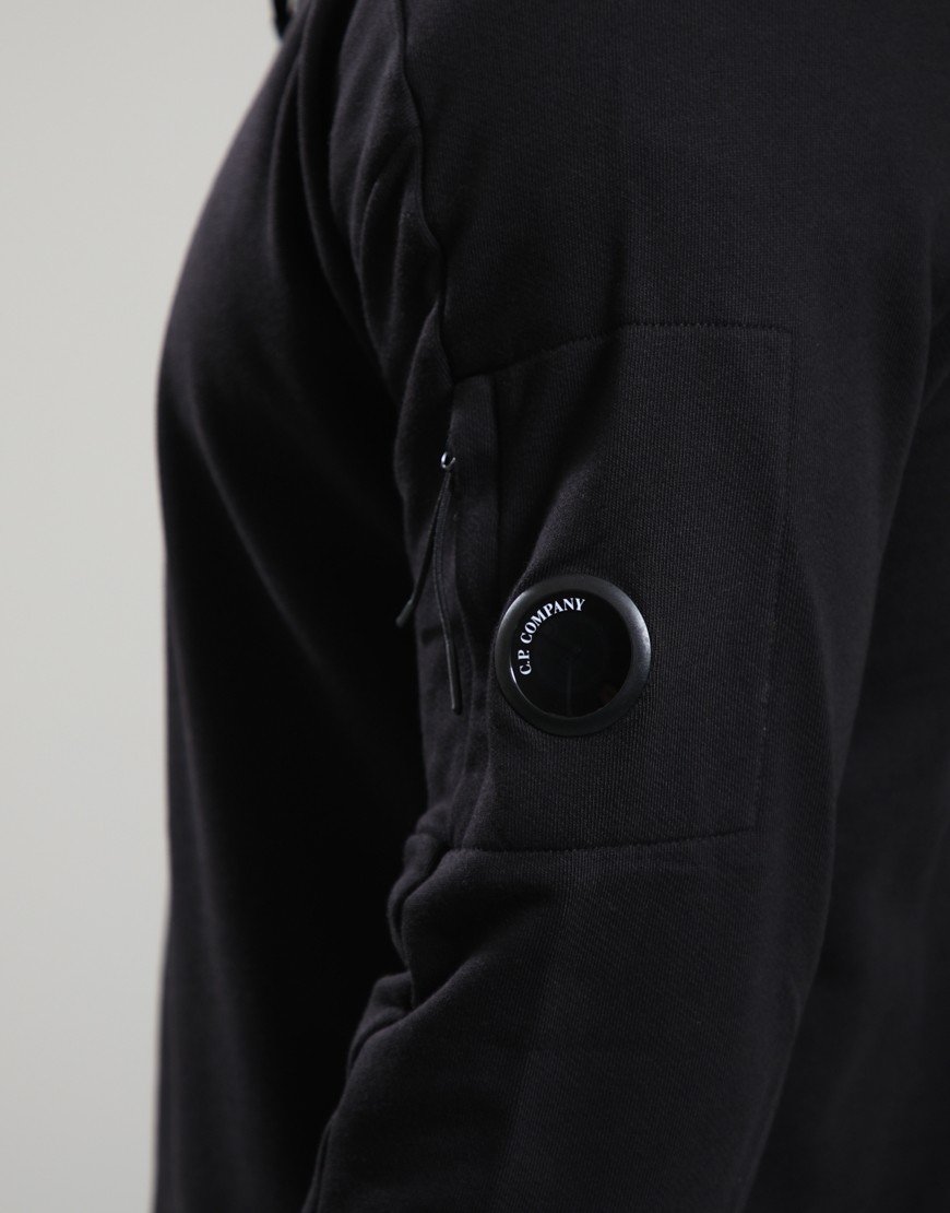 C.P. Company Diagonal Raised Fleece Half Zip Lens Sweatshirt Black