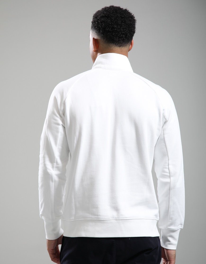 C.P. Company Diagonal Raised Fleece Half Zip Lens Sweatshirt Gauze white