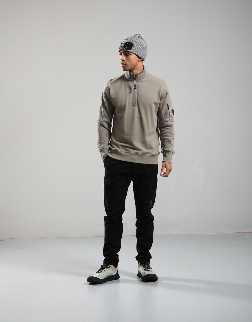 C.P. Company Diagonal Raised Fleece Half Zip Lens Sweatshirt Fallen Rock
