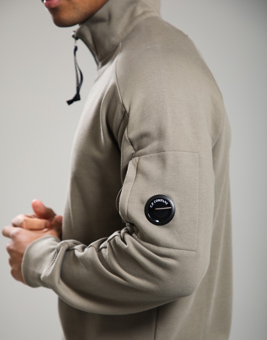 C.P. Company Diagonal Raised Fleece Half Zip Lens Sweatshirt Fallen Rock