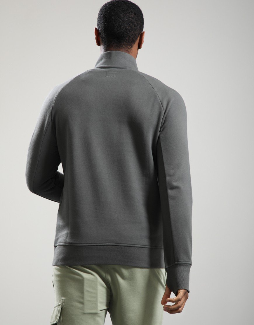 C.P. Company Diagonal Raised Fleece Half Zip Lens Sweatshirt Gunmetal