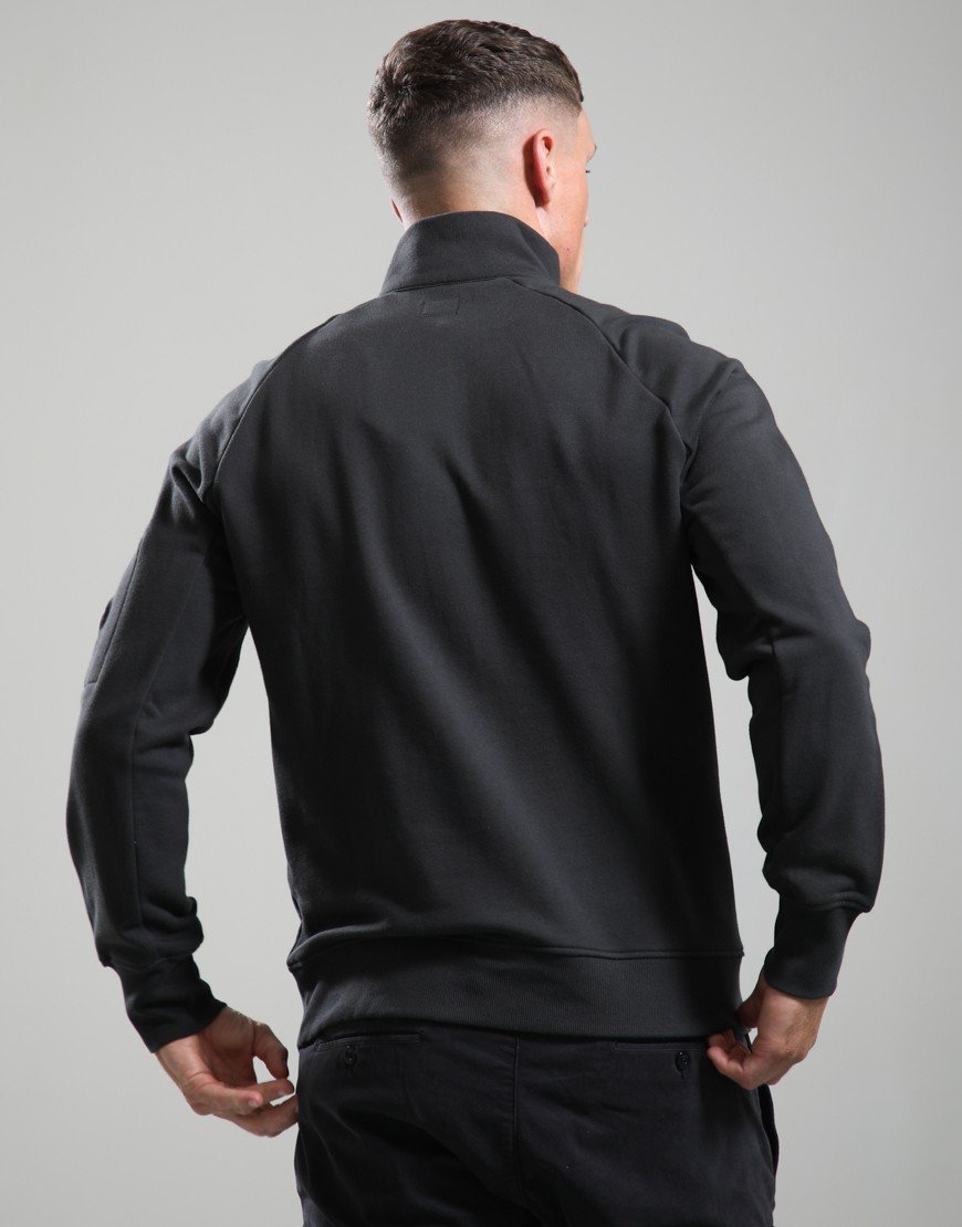 C.P. Company Diagonal Raised Fleece Half Zip Lens Sweat Raven