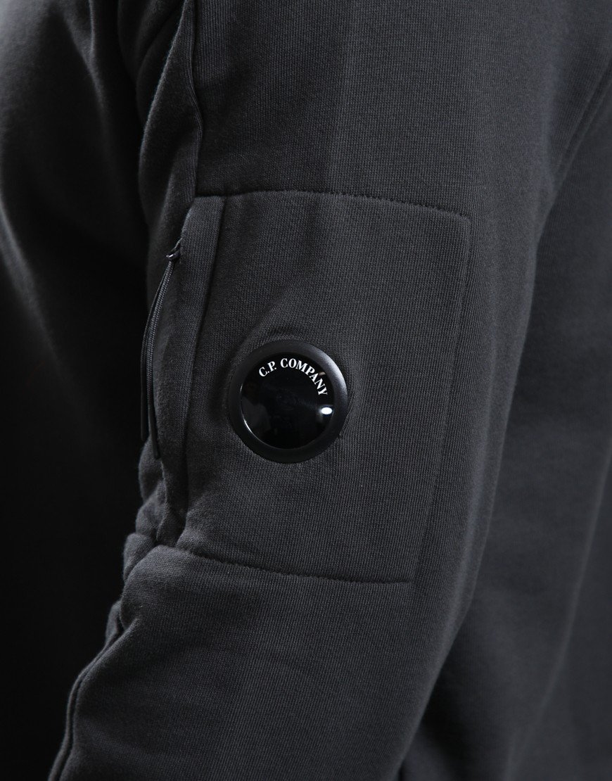 C.P. Company Diagonal Raised Fleece Half Zip Lens Sweat Raven