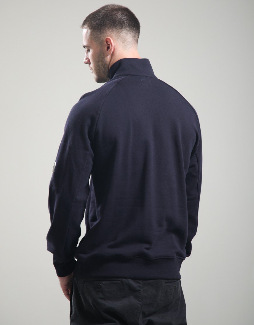 C.P. Company Diagonal Raised Fleece Half Zip Lens Sweat Total Eclipse