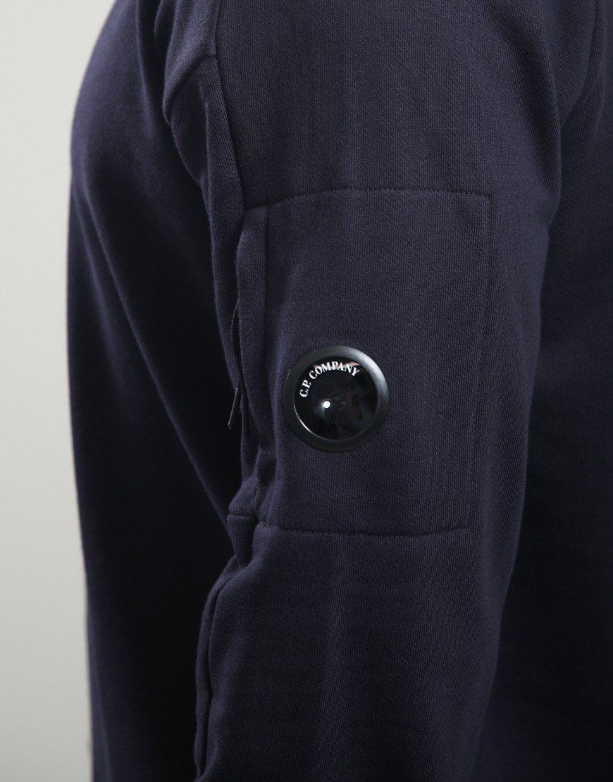 C.P. Company Diagonal Raised Fleece Half Zip Lens Sweat Total Eclipse