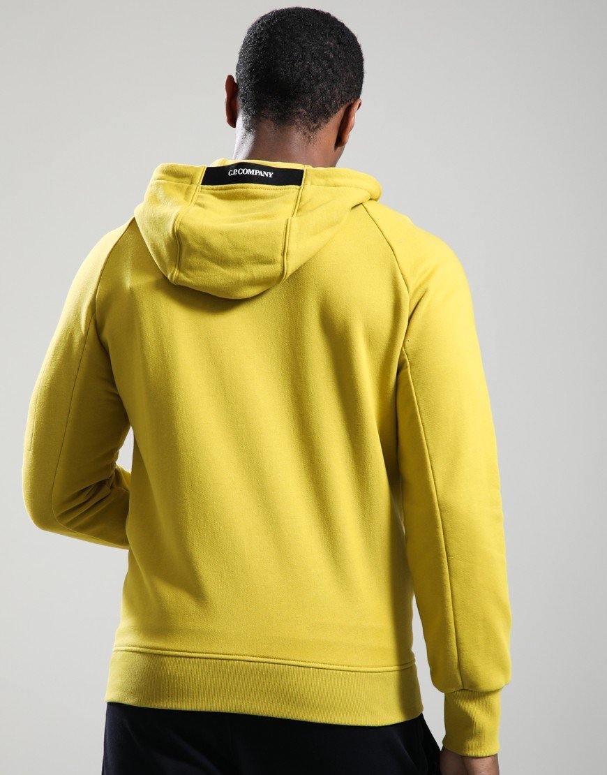 C.P. Company Diagonal Raised Fleece Lens Hoodie Antique Moss