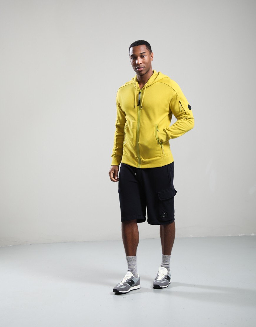 C.P. Company Diagonal Raised Fleece Lens Hoodie Antique Moss