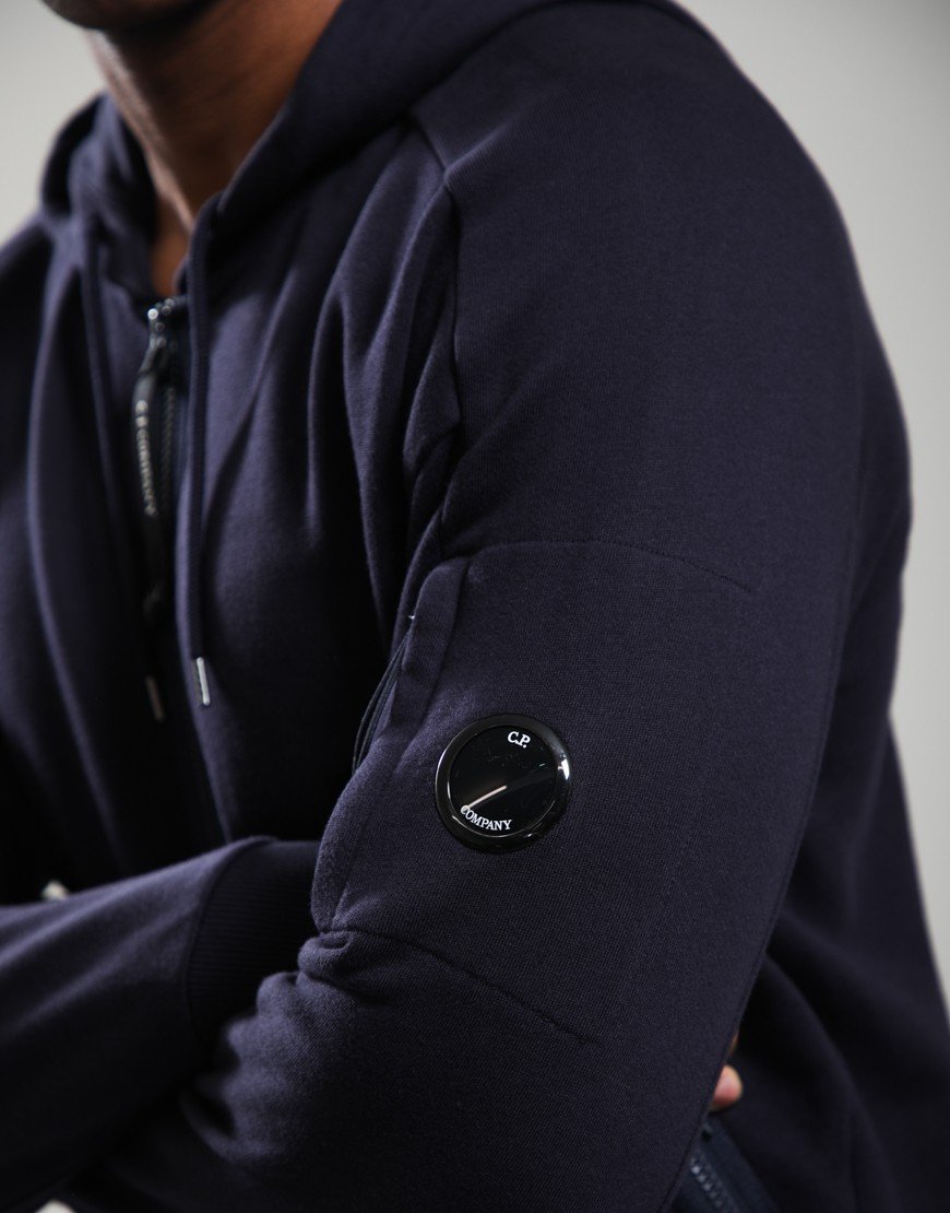 C.P. Company Diagonal Raised Fleece Lens Hoodie Total Eclipse