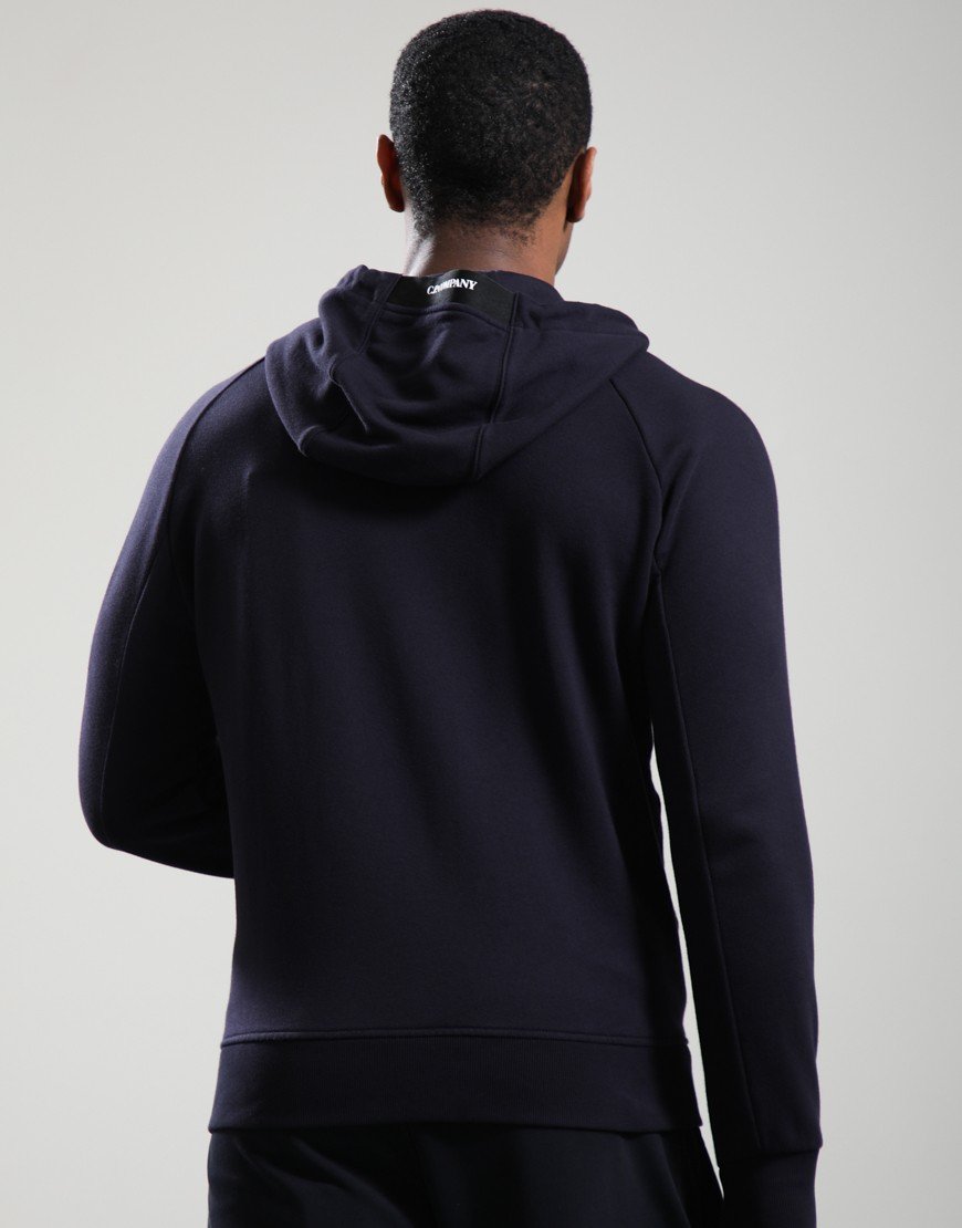 C.P. Company Diagonal Raised Fleece Lens Hoodie Total Eclipse