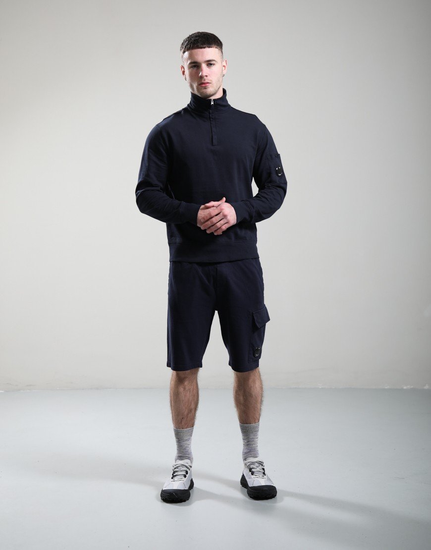 C.P. Company Light Fleece Cargo Lens Cargo Sweat Shorts Total Eclipse