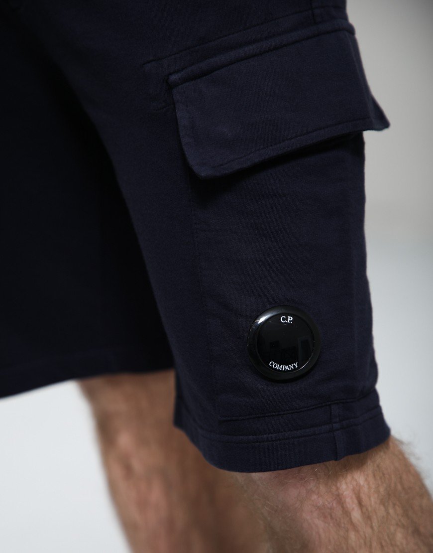 C.P. Company Light Fleece Cargo Lens Cargo Sweat Shorts Total Eclipse