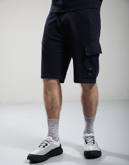 C.P. Company Light Fleece Cargo Lens Cargo Sweat Shorts Total Eclipse