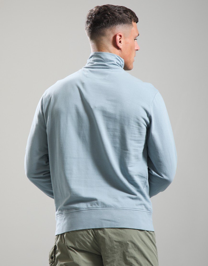 C.P. Company Light Fleece Half Zip Lens Sweatshirt Silver Blue