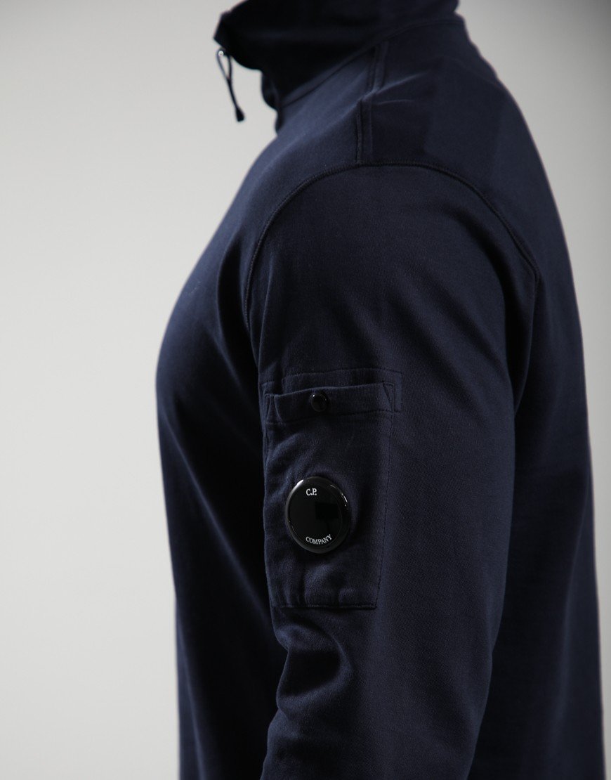 C.P. Company Light Fleece Half Zip Lens Sweat Total Eclipse