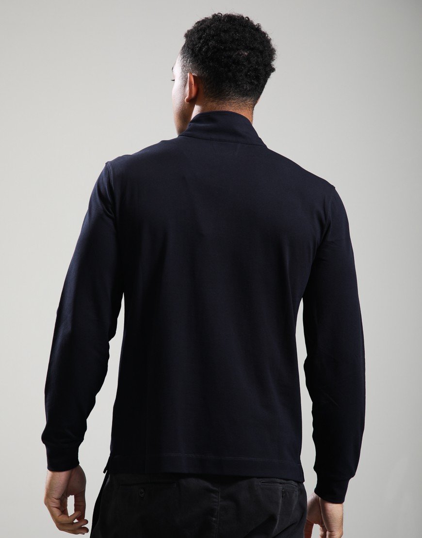C.P. Company Polo Long Sleeve In Stretch Piquet Total Eclipse