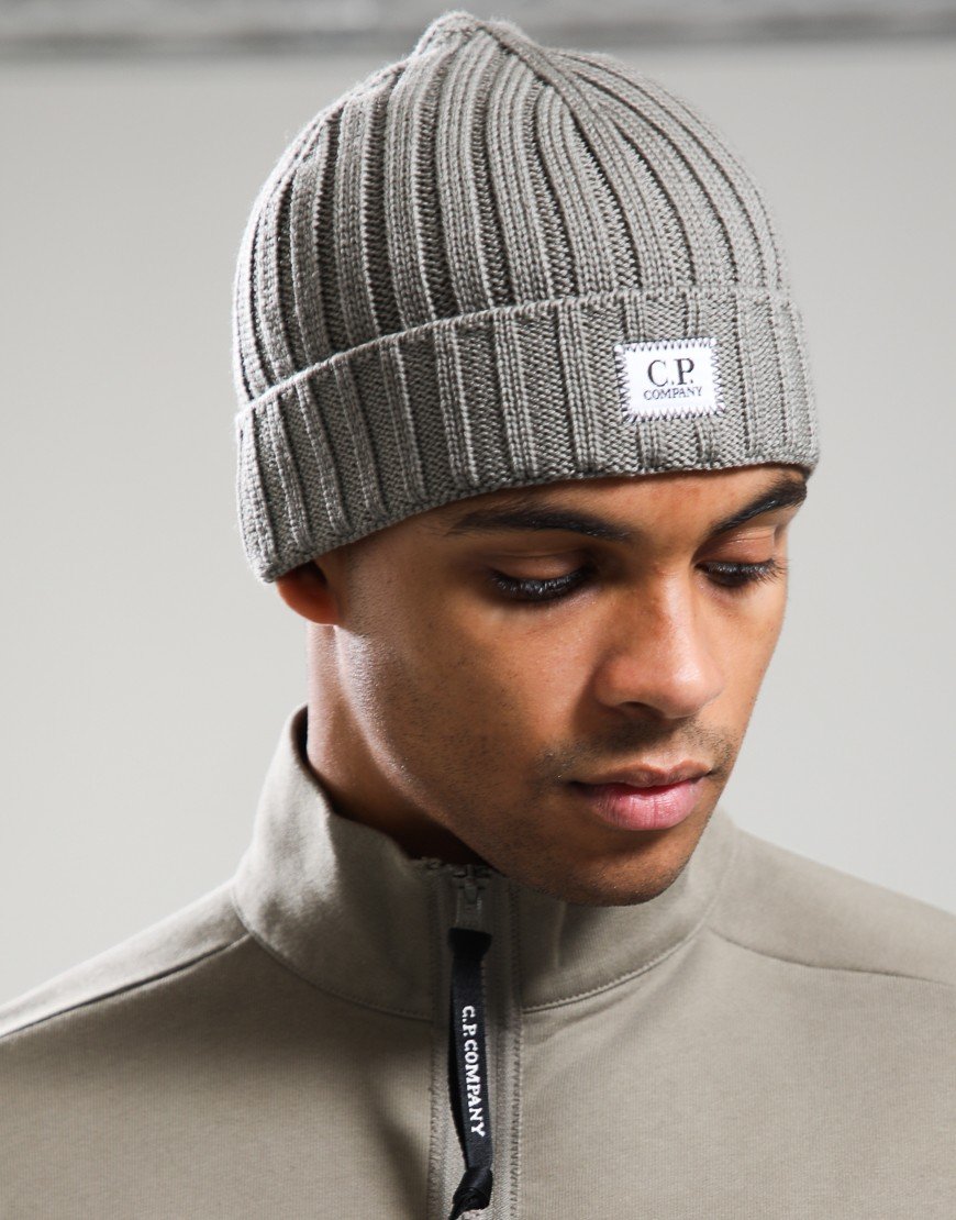 C.P. Company Merino Wool Logo Beanie Fallen Rock