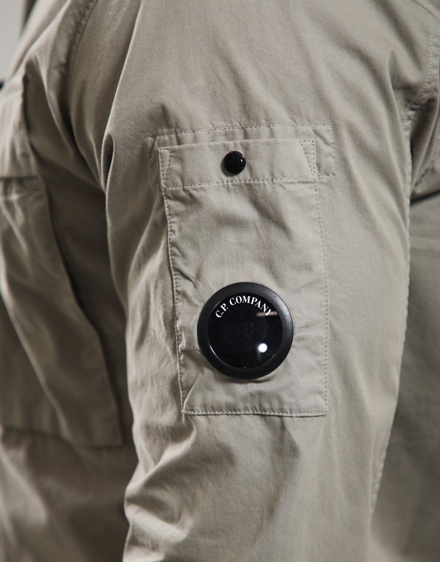 C.P. Company Organic Gabardine Hidden Zip Lens Overshirt Fallen Rock